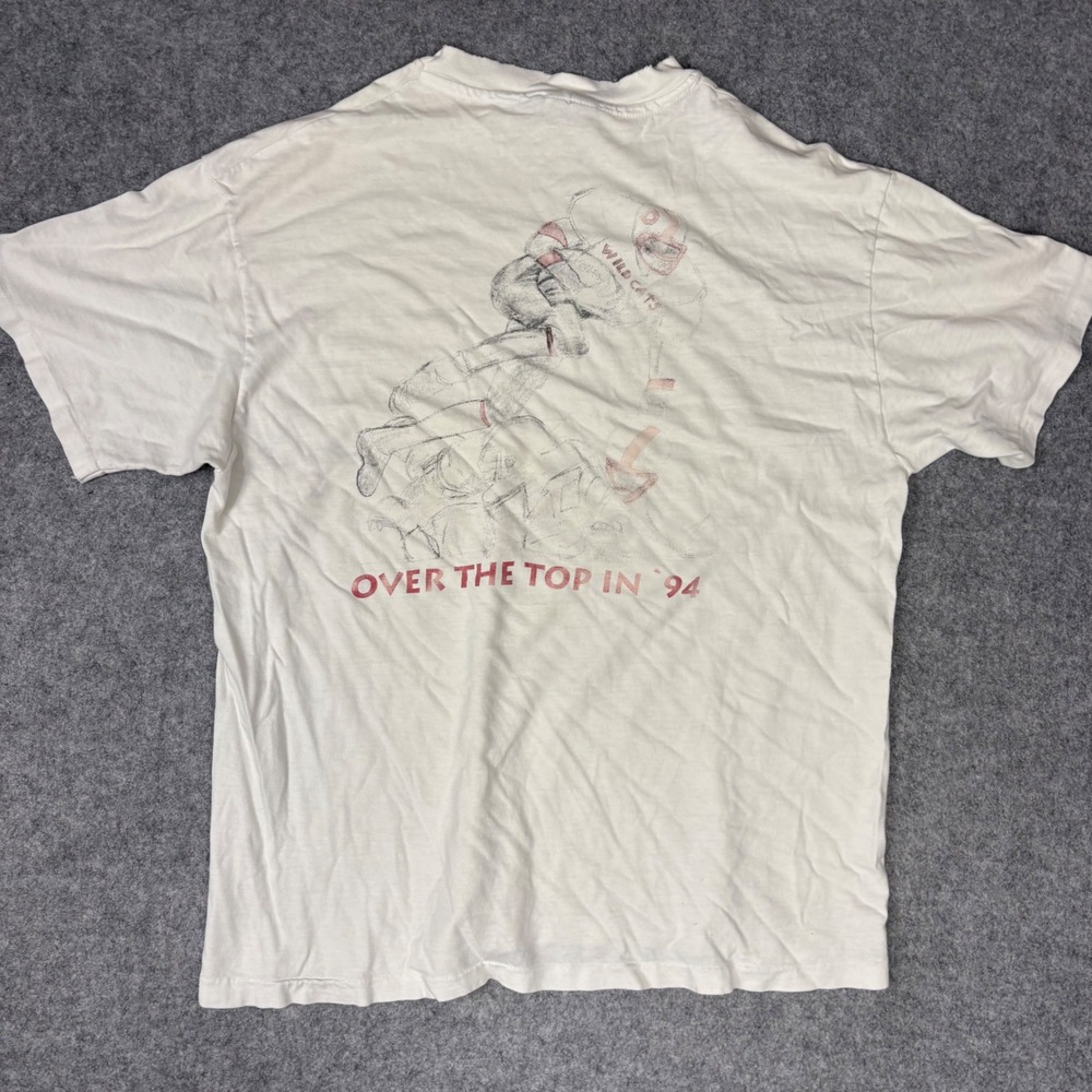 Vintage 1994 Davidson Football T Shirt M Large Hanes Beefy-T Single Stitch White